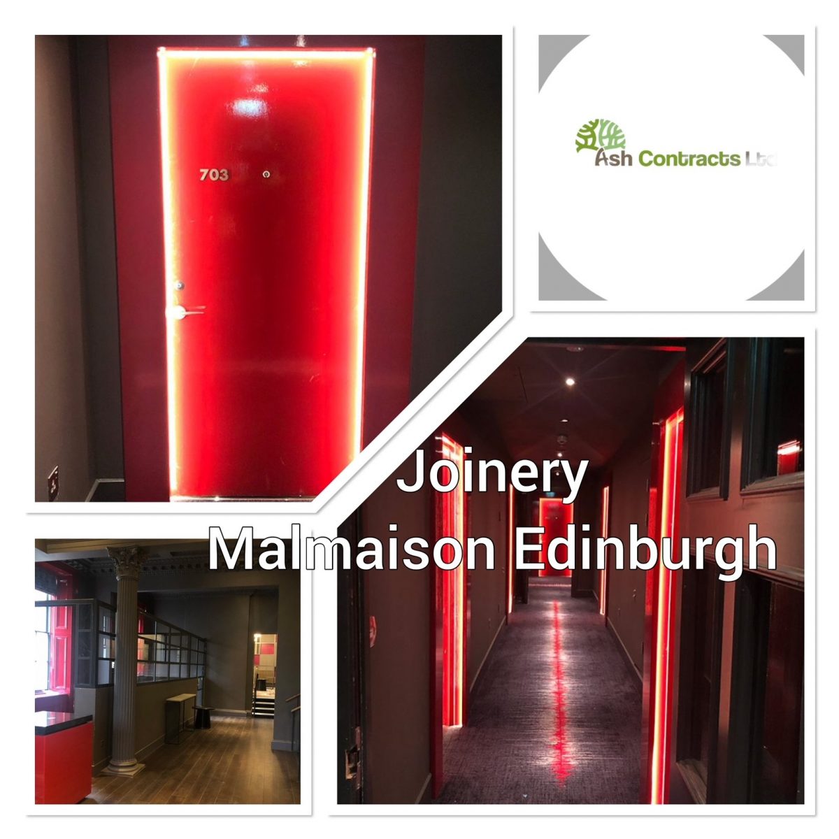 commercial joinery by Ash Contracts for Malmaison in Edinburgh